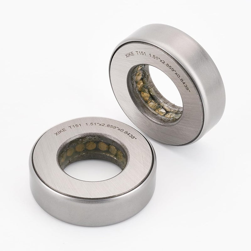 Xike 2Pcs T151 Thrust Ball Bearings, 1.51" ID x 2.859" OD x 0.8438" Wide, for a Variety of Drivelines and Rotating Equipment - Image 1
